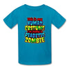Human Costume & Diabetic Zombie Halloween Funny Youth T-Shirt - turquoise