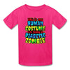 Human Costume & Diabetic Zombie Halloween Funny Youth T-Shirt - fuchsia