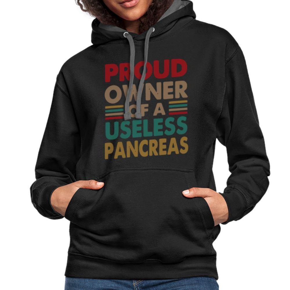 Proud Owner Of A Useless Pancreas Softstyle Contrast Hoodie - black/asphalt