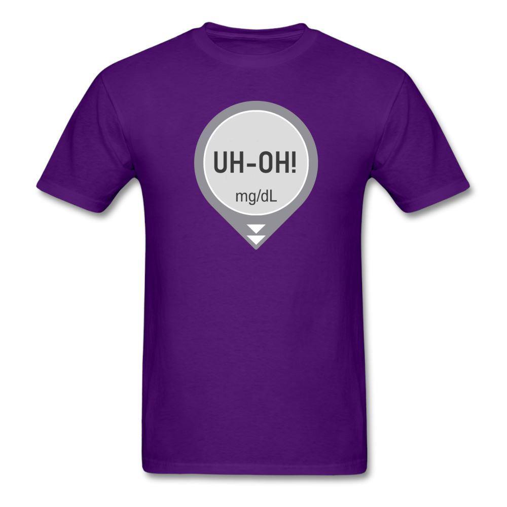 UH-OH! Dexcom Lows Alert Humor Adult Unisex T-Shirt - purple
