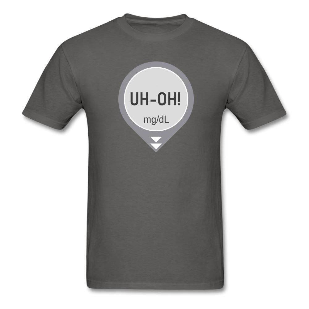UH-OH! Dexcom Lows Alert Humor Adult Unisex T-Shirt - charcoal