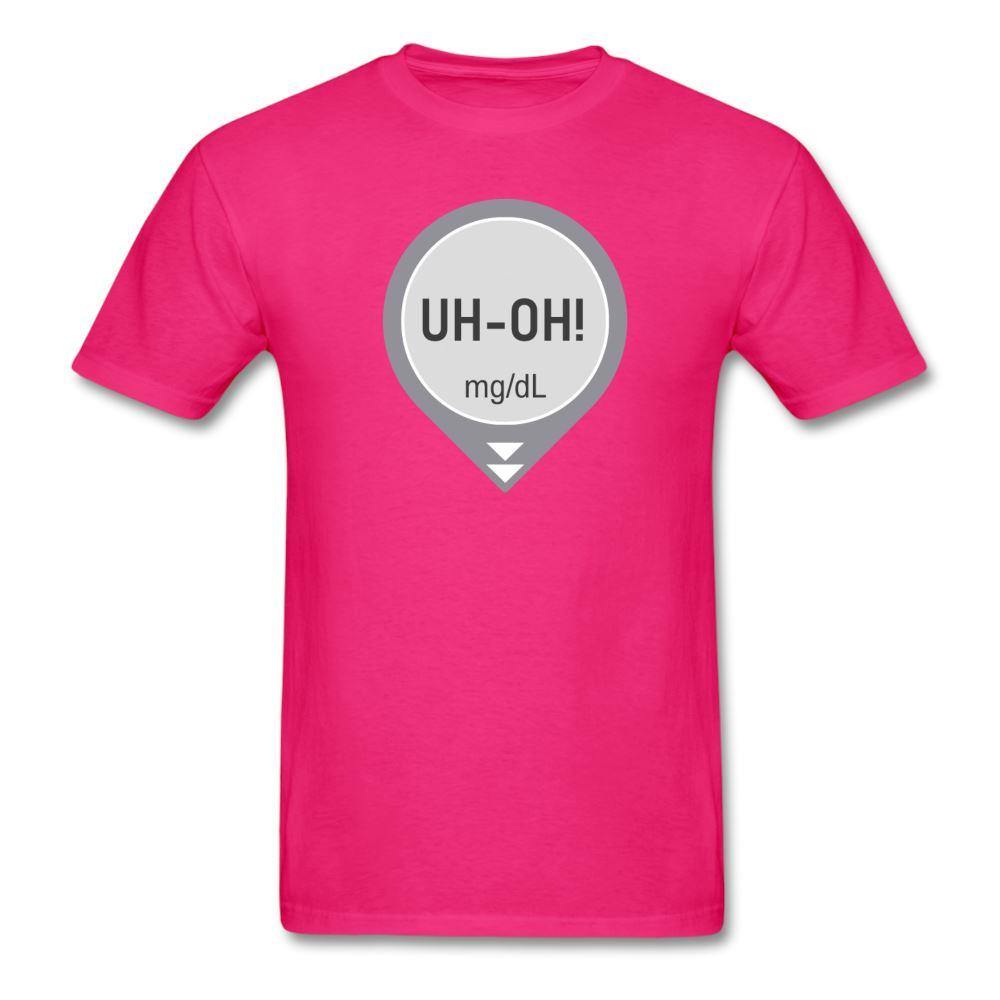UH-OH! Dexcom Lows Alert Humor Adult Unisex T-Shirt - fuchsia