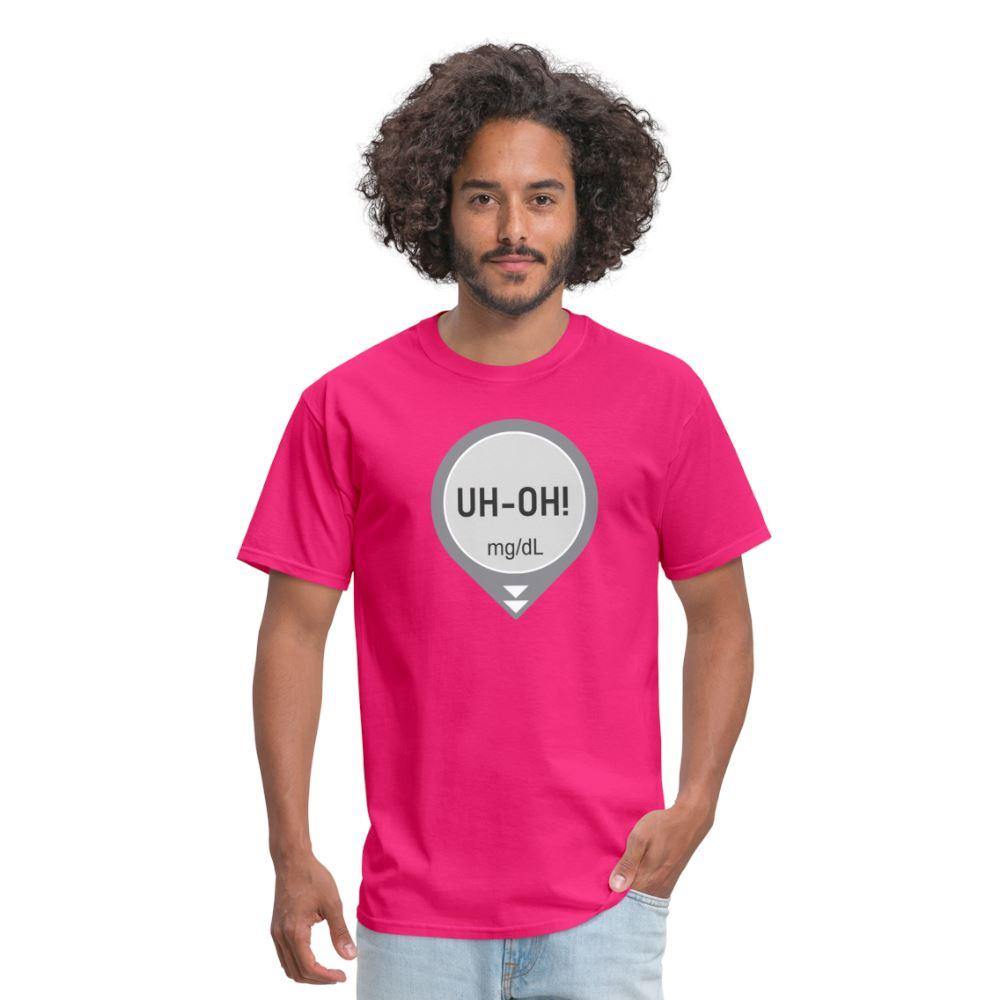 UH-OH! Dexcom Lows Alert Humor Adult Unisex T-Shirt - fuchsia