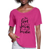This Girl Runs On Jesus & Insulin Women’s Flowy Comfort T-Shirt - dark pink