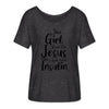 This Girl Runs On Jesus & Insulin Women’s Flowy Comfort T-Shirt - charcoal grey