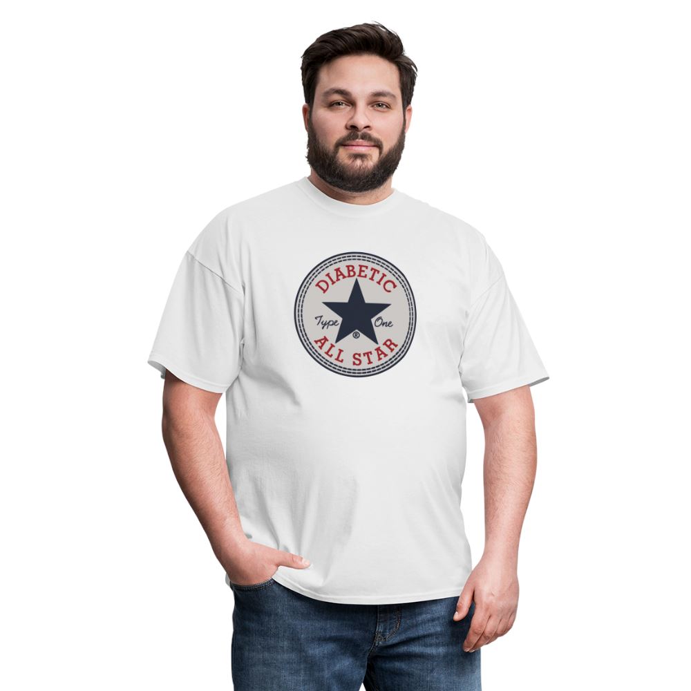 Type 1 All-Star Diabetic Morale Adult Unisex Ringspun Cotton T-Shirt Unisex Classic T-Shirt | Fruit of the Loom 3930 SPOD white S 