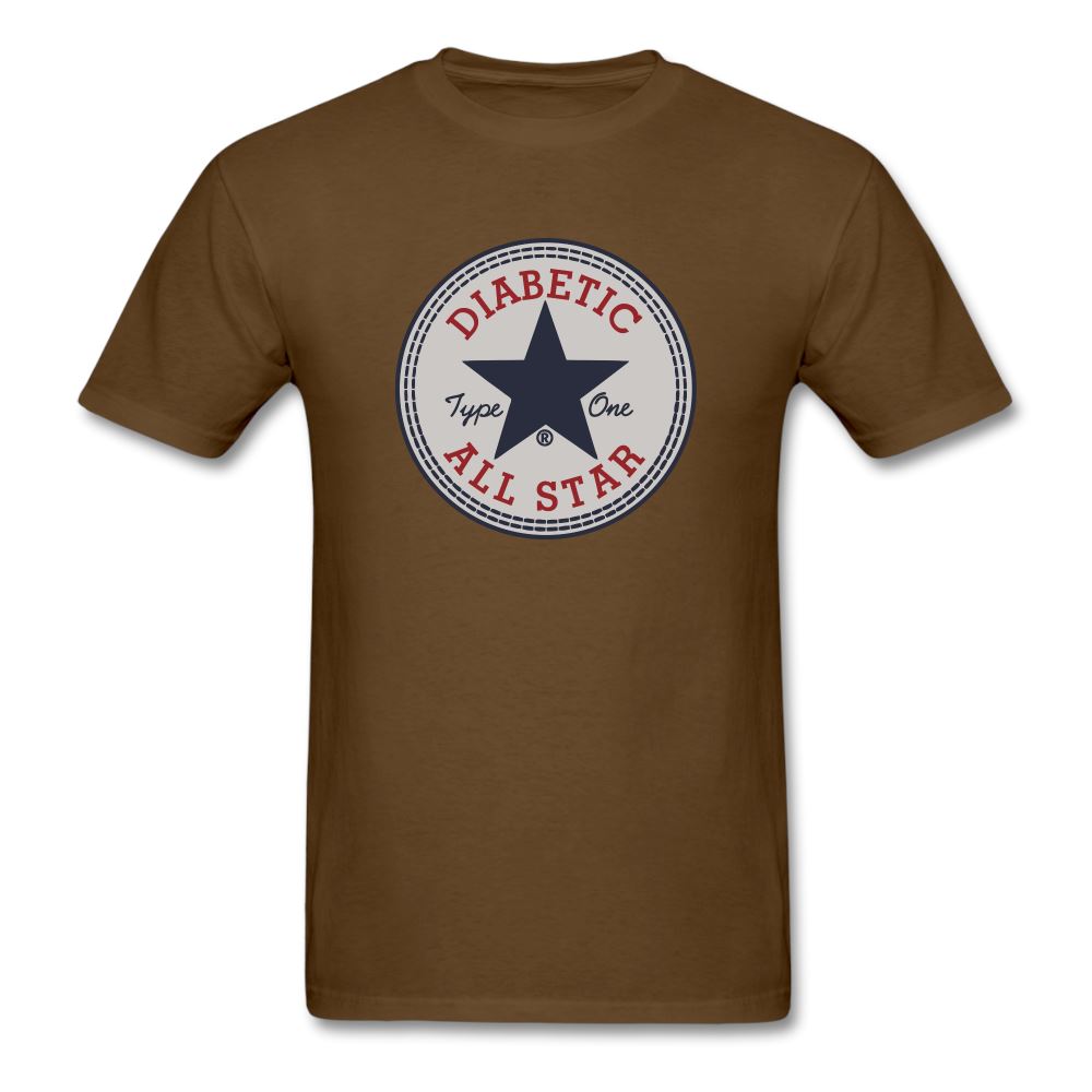 Type 1 All-Star Diabetic Morale Adult Unisex Ringspun Cotton T-Shirt Unisex Classic T-Shirt | Fruit of the Loom 3930 SPOD brown S 
