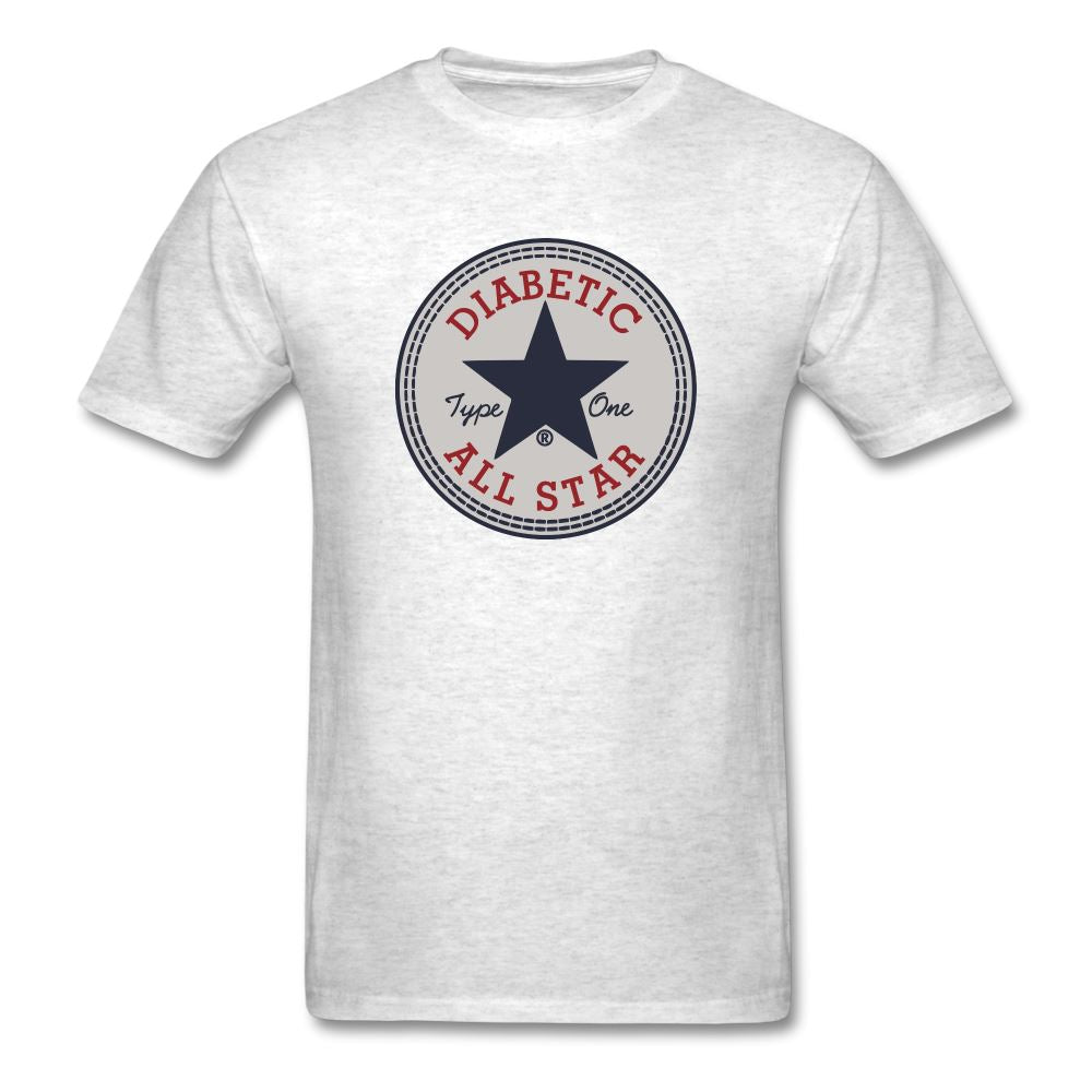 Type 1 All-Star Diabetic Morale Adult Unisex Ringspun Cotton T-Shirt Unisex Classic T-Shirt | Fruit of the Loom 3930 SPOD light heather gray S 