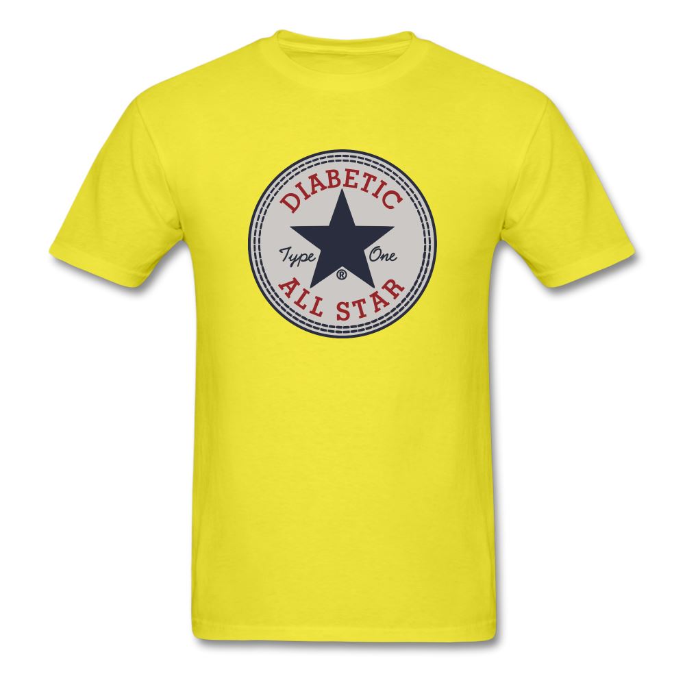 Type 1 All-Star Diabetic Morale Adult Unisex Ringspun Cotton T-Shirt Unisex Classic T-Shirt | Fruit of the Loom 3930 SPOD yellow S 