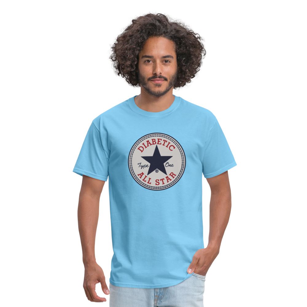 Type 1 All-Star Diabetic Morale Adult Unisex Ringspun Cotton T-Shirt Unisex Classic T-Shirt | Fruit of the Loom 3930 SPOD aquatic blue S 