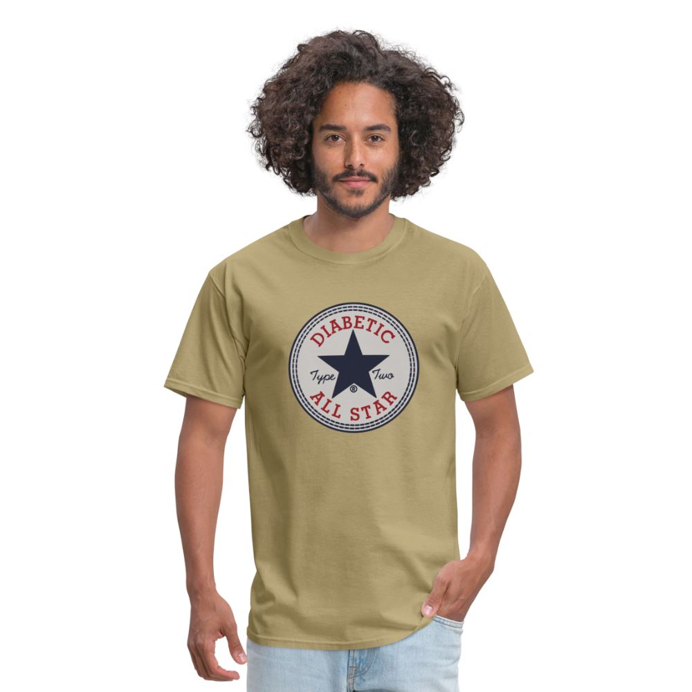 Type 2 All-Star Diabetic Adult Unisex Ringspun Cotton T-Shirt Unisex Classic T-Shirt | Fruit of the Loom 3930 SPOD khaki S 