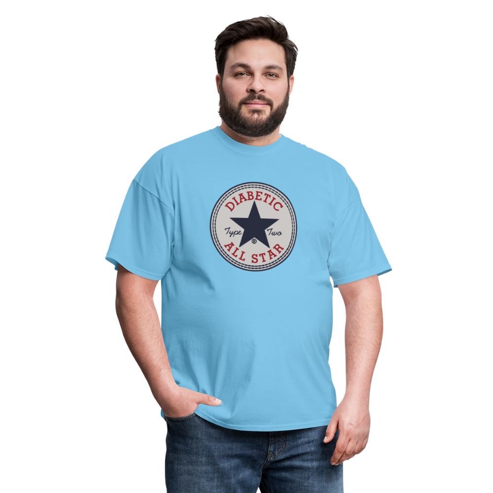 Type 2 All-Star Diabetic Adult Unisex Ringspun Cotton T-Shirt Unisex Classic T-Shirt | Fruit of the Loom 3930 SPOD aquatic blue S 