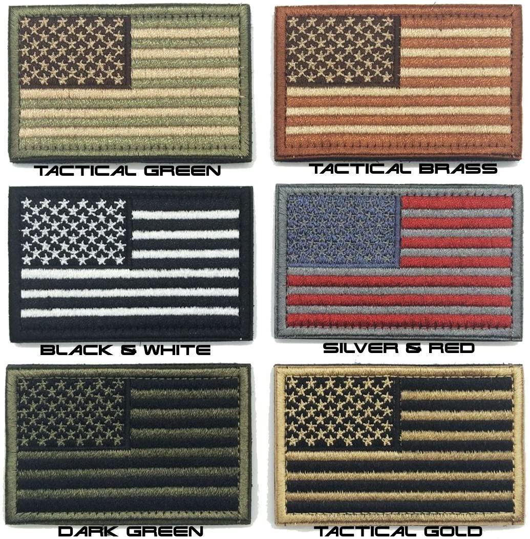 6 Pack] 2x3" American Flag & Velcro Embroidered Patches Freedom Band : Guard Cover & Protective Accessories Freedom Bands For Diabetics
