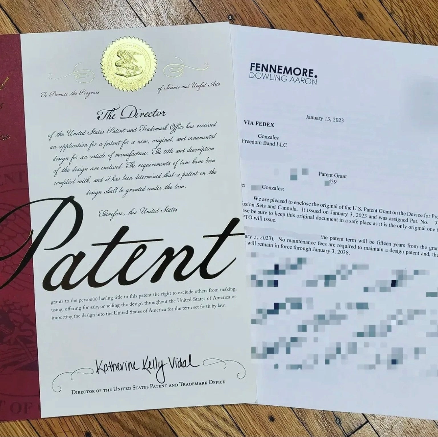 Freedom Band United States patent grant